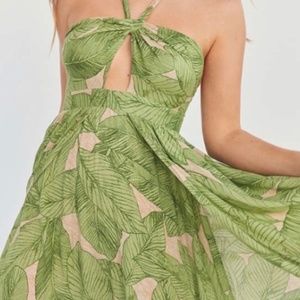 Urban Outfitters Boho Palm Leaf Maxi Dress